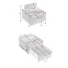 Covertable Single Sofa Chair with Space-Saving Design, Compact Lazy Sofa Bed with Side Pocket, Corduroy Sofa with Wood Frame-Coolbibila - 4 of 4