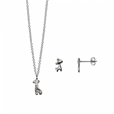 FAO Schwarz Giraffe Necklace and Earring Set