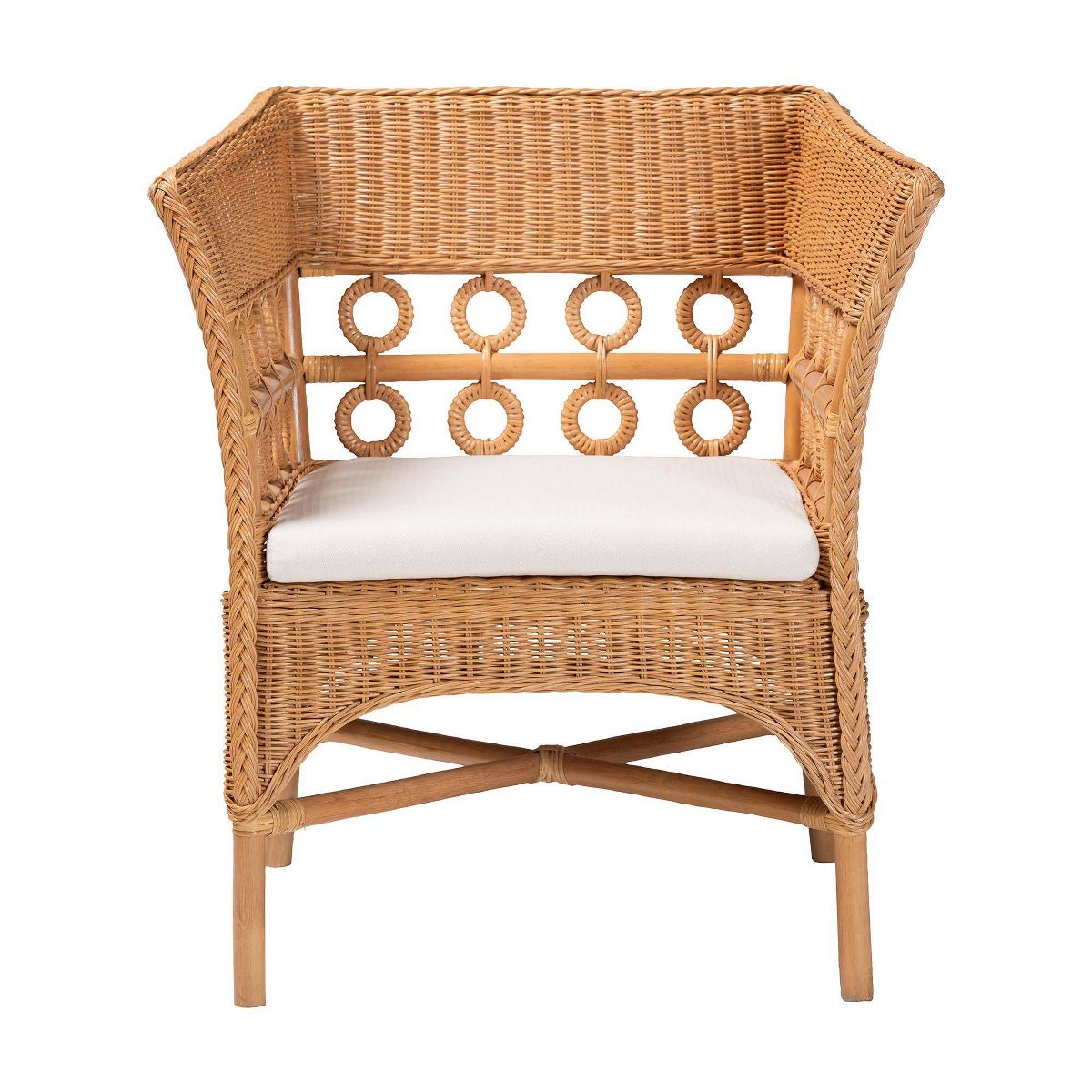 bali & pari Oxford Bohemian Rattan Arm Chair Light Honey - thumbnail 2