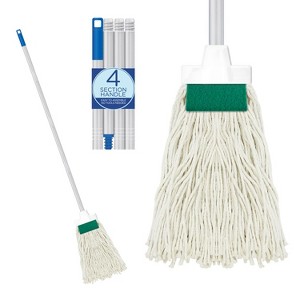 Lola Products Cotton String Mop w/ Scuff Remover, Absorbs Up to 3X its Weight in Water, for Floor Cleaning, Includes Swivel Hang Cap for Easy Storage - 1 of 4