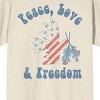 Americana Peace Love & Freedom Men's Natural T-Shirt - 2 of 3