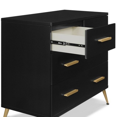 Black Ebony Bronze 4-Drawer Dresser with Changing Top