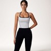Anna-Kaci Active Women's Contrast Trim Cropped Tank Top with Square Neck and Spaghetti Straps - 2 of 4