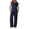 Pinspark 2 Piece Sets for Women Summer Lounge Set Cap Sleeves Sweatsuit Cropped Wide Leg Pants Matching Travel Tracksuit - 3 of 4