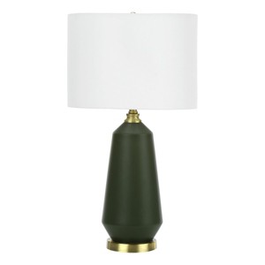 Monarch Specialties Lighting 26inchH Table Lamp Green Ceramic Ivory / Cream Shade Contemporary - 1 of 4
