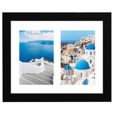 Americanflat Double Picture Frame with shatter-resistant glass - Horizontal and Vertical Formats for Wall -  Available in a variety of Colors