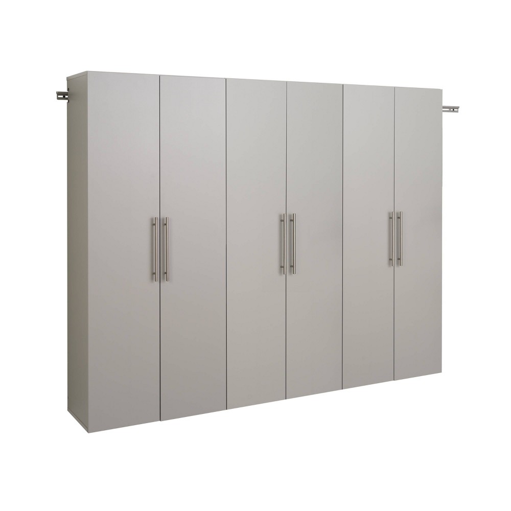 Photos - Wardrobe 3pc 90" Hangups Storage Cabinet Set Light Gray - Prepac: Wall Mounted, Laminated Wood Composite