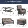 Buenhomino Wicker Outdoor Patio Furniture Set - 6 Piece Patio Conversation Set with Swivel Rocker Chairs, Rattan Sofa, Ottomans and Coffee Table - 3 of 4