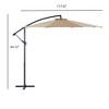 VisioGear Patio Umbrellas, Cantilever Umbrella with 8 Ribs, Outdoor Sun Shade with Wind Vent for Lawn Garden Pool, Beige, 117.6"*84.72"*117.6" - 2 of 4
