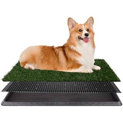 PETMAKER   Pee Pad for Dogs and Small Pets - 20x25 Reusable 3-Layer Potty Training Pad with Tray - Dog House and Pet Supplies by