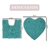 Bell Flower Collection Tufted Bath Rugs, Extra Soft and Absorbent, Non-Slip Bath Mats, Machine Washable Bath Mats 2 Pcs Set with Contour, Turquoise - 3 of 4