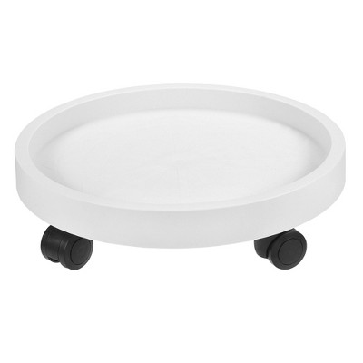 Unique Bargains Indoor Outdoor Round Plastic Flowerpot Dolly with Wheels Rolling 1 Pc