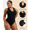 SHAPELLX Polo Sleeveless Bodysuit for Woman Tummy Control Open V-neckline Seamless Casual Work Tops Shapewear Going Out Tops—Black 40 - 3 of 3