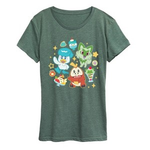 Women's - Pokémon - Sprig Fuec Quax Cafe Short Sleeve Graphic T-Shirt - 1 of 4