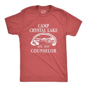 Mens Camp Crystal Lake T shirt Funny Graphic Camping Vintage Adult Novelty Tees - Crazy Dog Men's T Shirt - 1 of 4
