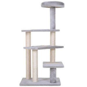 SEVOBAL Pet Crates and Houses Wooden Multi-Level Cat Shelves with Sisal and Plush Perches, Gray, 47.24"*27.56"*31.5" - 1 of 4