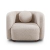 Boucle Upholstered Cloud Chair, Japandi Style Accent Armchair, Minimalist Single Sofa, 1 Seater Couch for Living Room-The Pop Home - 4 of 4