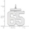Black Bow Jewelry Sterling Silver, Athletic Collection, Large Polished Number 65 Pendant - 2 of 3