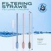Reusable Filtering Straws for Stanley Cups and Tumblers - 1 pink, 1 gray, 1 blue and brush - 2 of 4