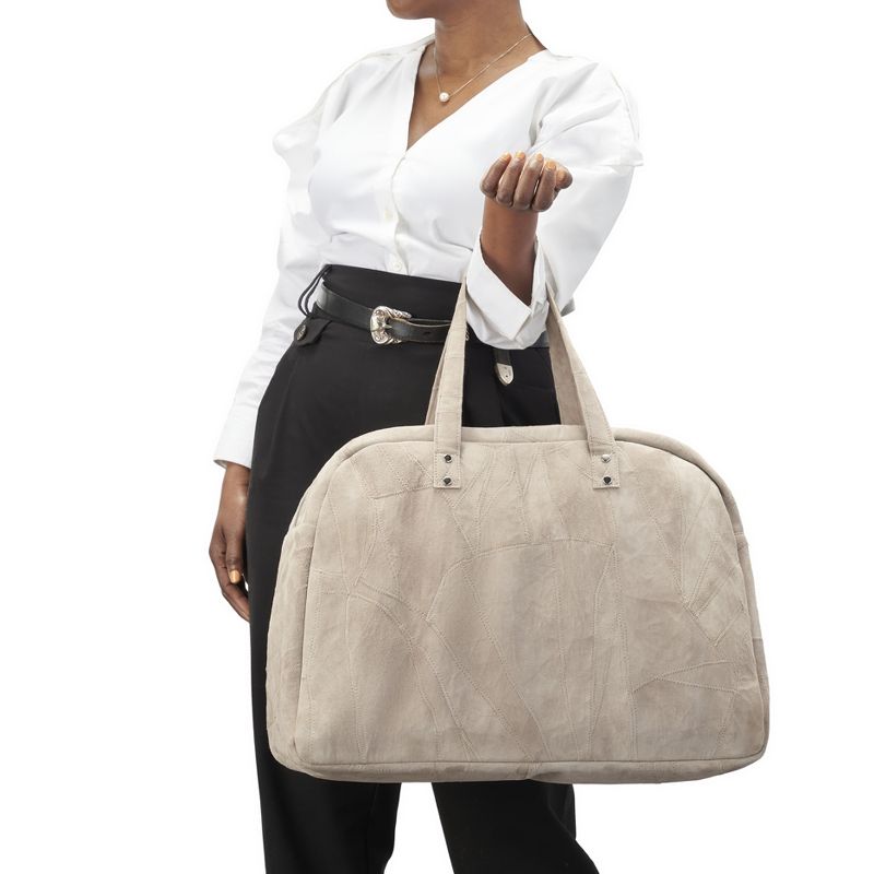Mina Victory Handbags & Crossbody Leather Weekender 19" x 6" x 14" Purse Bag, 4 of 6