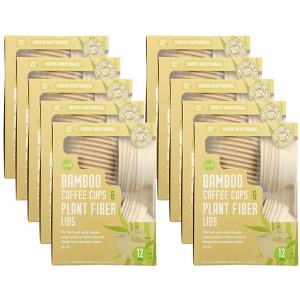 Greenlid Bamboo Coffee Cups and Lids 12 oz- Case of 10/12 ct - 1 of 4