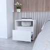 Vynxaria 1-Drawer Nightstand - White, Smooth-Rolling Casters, Spacious Top Surface, Sleek Compact Profile, High-Quality Materials - 3 of 4