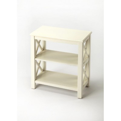 HomeRoots 25" White Wood Two Tier Bookcase