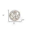 HomeRoots 5" Silver Aluminum Geo Orb Tabletop Sculpture - 3 of 4