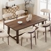 Set of 2 Modern Upholstered Wood Dining Chairs with Fabric Seat and Foot Pegs, Kitchen Side Chairs for Dining Room or Cafe - 4 of 4