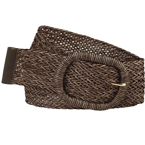 Allegra K Women's Chunky Buckle Braided Woven Wide Dress Waist Belts 58-84cm/22.83-33.07" - image 1 of 4