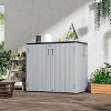 Waterproof Outdoor Storage Box with Lock, 37 cu ft Large Resin Cabinet for Garage, Patio, and Backyard Organization in Light Gray - 2 of 4
