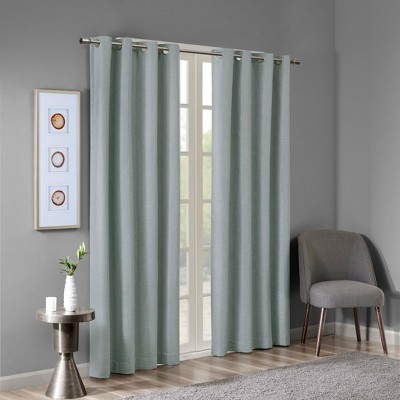 MAYEERTY Only 1 Pc Panel Printed Heathered Blackout Grommet Top Curtain Panel