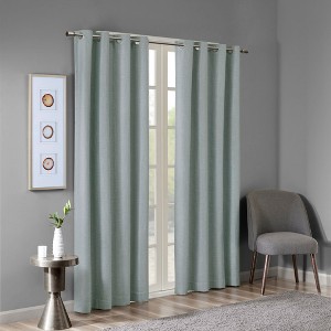 MAYEERTY Only 1 Pc Panel Printed Heathered Blackout Grommet Top Curtain Panel - 1 of 4