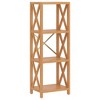 vidaXL 4-Tier Shelf 15.7 in.x11.8 in.x44.1 in. Solid Wood Oak - 2 of 4