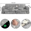 Acekool 12-Piece Modular Kids Couch, Convertible Sofa with Glow-in-the-Dark Stars, Creative Play & Sleep Furniture for Bedroom, Playroom, Grey - 3 of 4