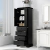 Storage Cabinet With 2 Doors And 4 Drawers For Bathroom, Bathroom Storage Cabinets With Adjustable Shelf, Bathroom Cabinets Modern-Cuddlewood - 2 of 4