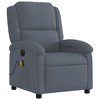 vidaXL Electric Massage Recliner Chair - Dark Gray Velvet, Automatic Adjustable Footrest/Backrest, Vibrating 6-Point Massage, Side Pocket - 3 of 4