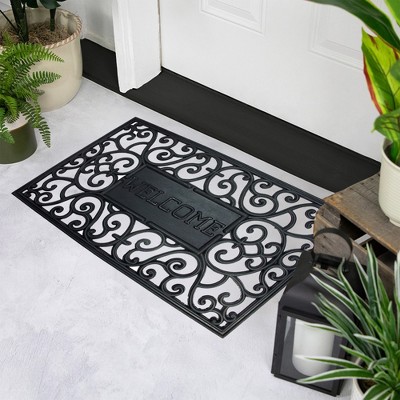 Festive Scrollwork Welcome Outdoor Coir Door Mat 18" x 30"