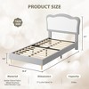 Upholstered Twin/Full Bed Frame for Kids with Scallop Headboard, Cute Velvet Low Bed Frame for Girls, Boys, Sturdy Platform Bed - 3 of 4