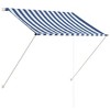 vidaXL Awning Blue and White 100% polyester fabric with PA coating, Steel - 2 of 4