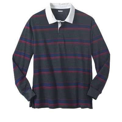 KingSize Men's Big & Tall Long-Sleeve Rugby Polo