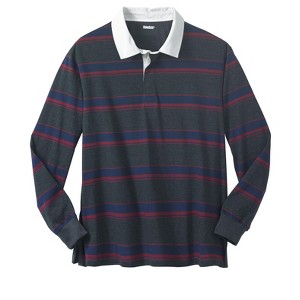 KingSize Men's Big & Tall Long-Sleeve Rugby Polo - 1 of 4