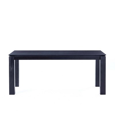 Black Ash Wood Rectangular Dining Table with 6 Chairs