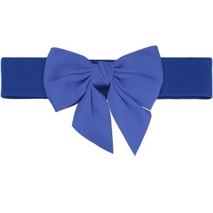 Elerevyo Women's Dress Elastic Waistband Versatile Belts Wide Bow Tie Belt - 1 of 4