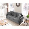 Clio Velvet Upholstered 3 Seater Sofa Couch,78 inches Long Sofas,Modern Velvet Couch 3 Seater Sofa with 2 Pillow-Maison Boucle - 4 of 4