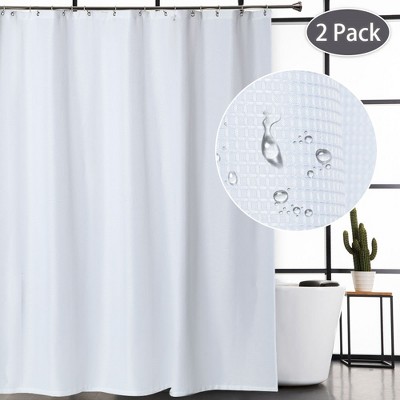 GoodGram Fabric Shower Curtain Liners With Mesh Pockets - White