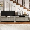 Acekool 39" Storage Bench with Cushion Seat and Safety Hinges – Entryway & Bedroom Shoe Organizer - 2 of 4