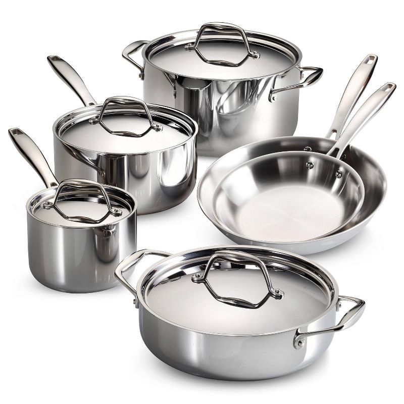 Tramontina Gourmet Tri-Ply Clad Induction-Ready Stainless Steel 10 pc Cookware Set, 1 of 12