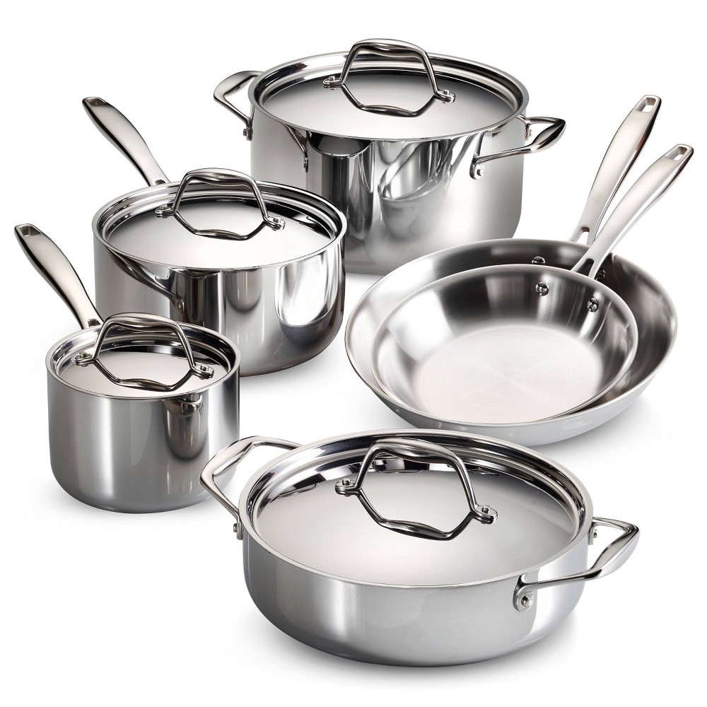 UPC 016017101203 product image for Tramontina Gourmet Tri-Ply Clad Induction-Ready Stainless Steel 10 pc Cookware S | upcitemdb.com