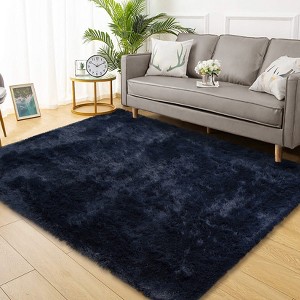 Luxury Modern Plush Fluffy Velvet Rug 5 x 8 ft, Faux Wool Rugs with  Non-Slip & Washable,for Bedroom Living Room Nursery - 1 of 4